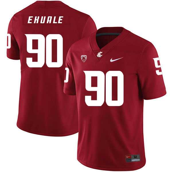 Washington State Cougars #90 Daniel Ekuale Red College Football Jersey